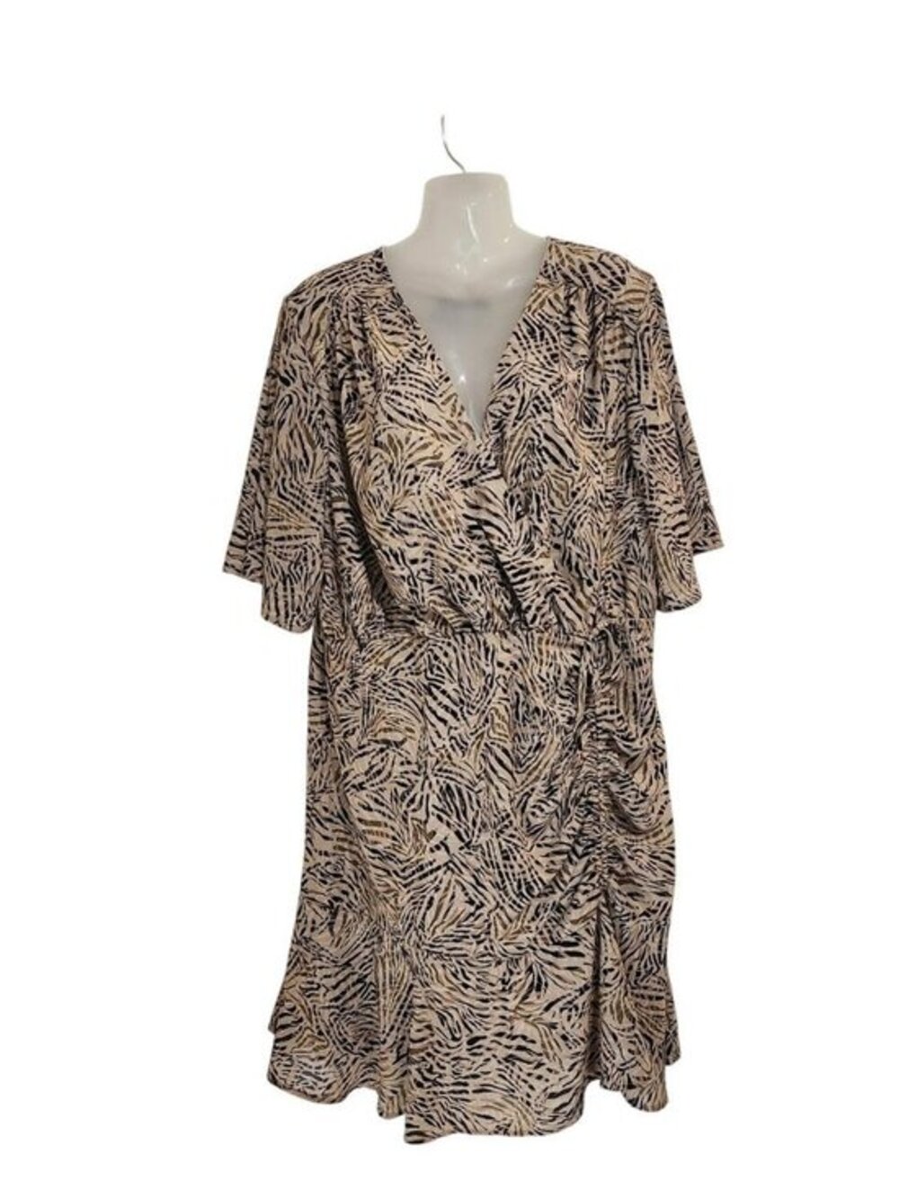Flutter Sleeves Knee Length A-Line Dres